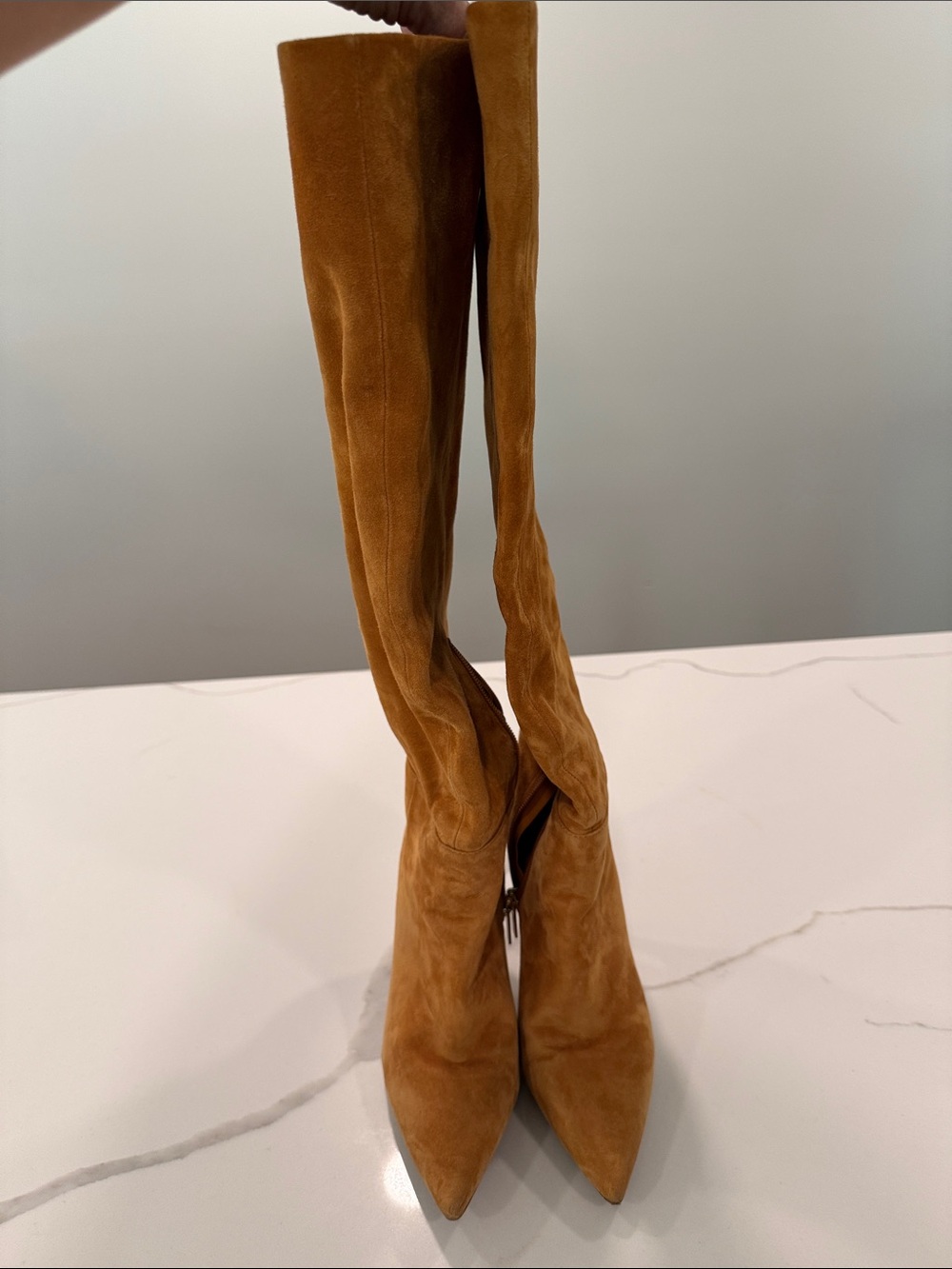 Vince Camuto Tall Suede Knee-High Boots in Camel